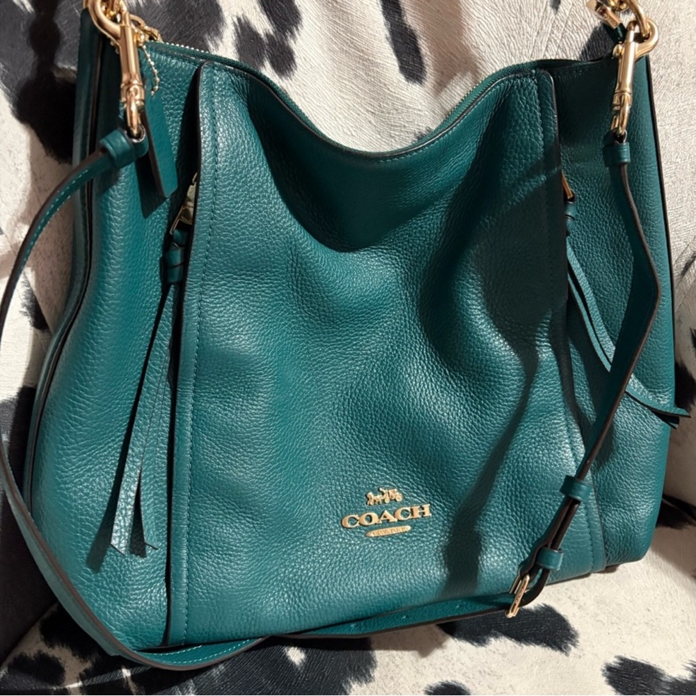 #82 COACH Teal Leather 2way